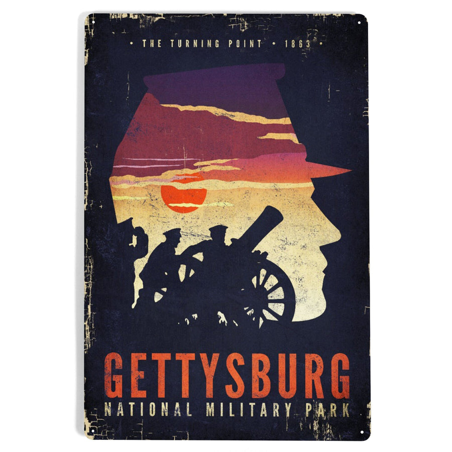 Gettysburg National Military Park, Pennsylvania, The Turning Point, Soldiers and Cannons, Metal Signs Metal Lantern Press 