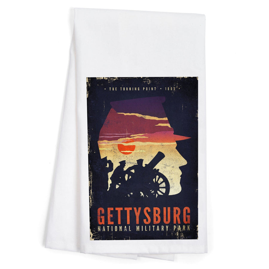 Gettysburg National Military Park, Pennsylvania, The Turning Point, Soldiers and Cannons, Organic Cotton Kitchen Tea Towels Kitchen Lantern Press 