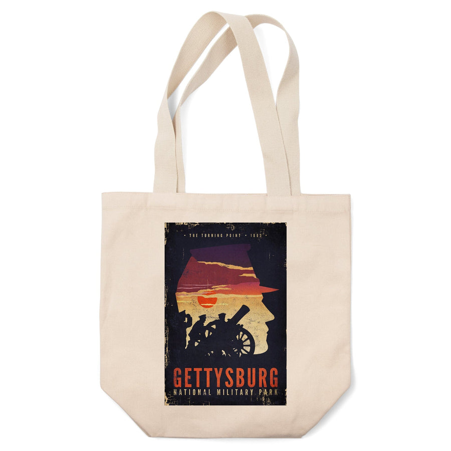 Gettysburg National Military Park, Pennsylvania, The Turning Point, Soldiers and Cannons, Tote Bag Totes Lantern Press 