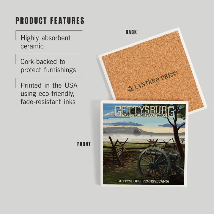 Gettysburg, Pennsylvania, Military Park, Coasters Coasters Lantern Press 