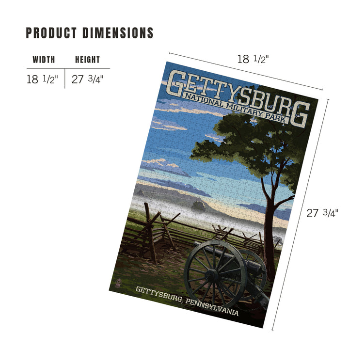 Gettysburg, Pennsylvania, Military Park, Jigsaw Puzzle Puzzle Lantern Press 