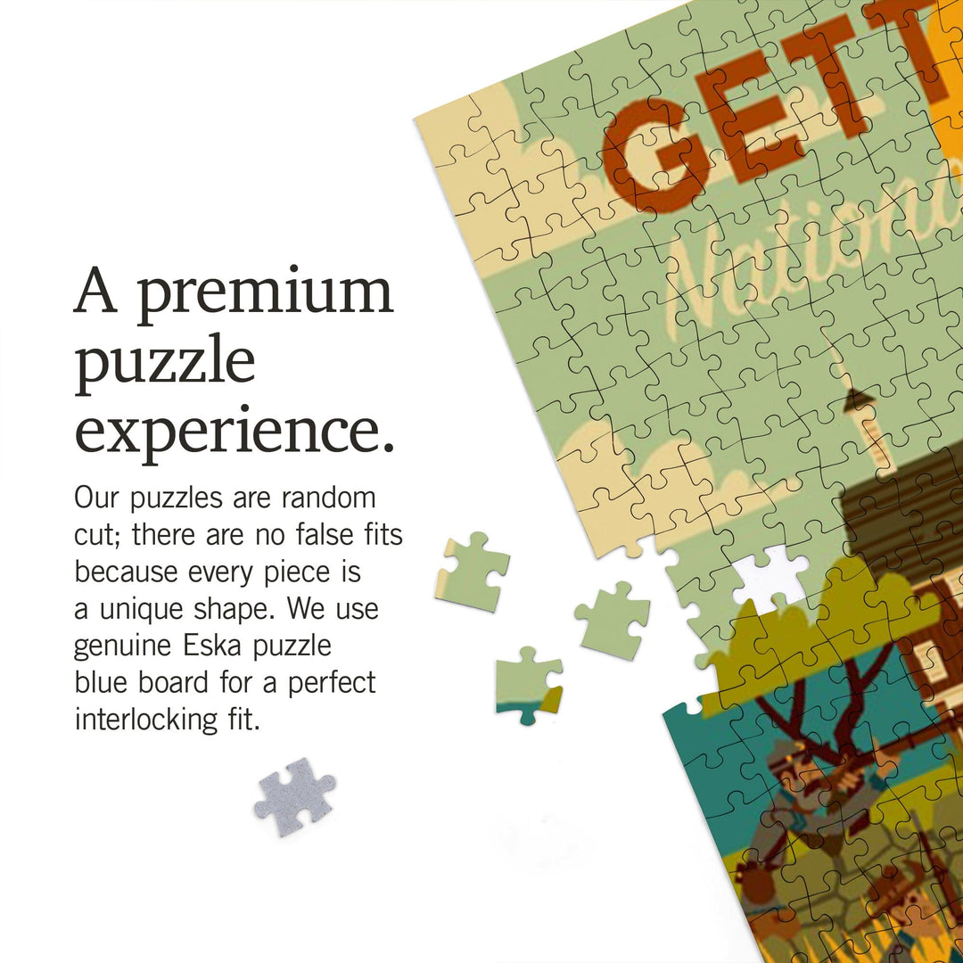 Gettysburg, Pennsylvania, National Military Park, Civil War, Geometric, Jigsaw Puzzle Puzzle Lantern Press 