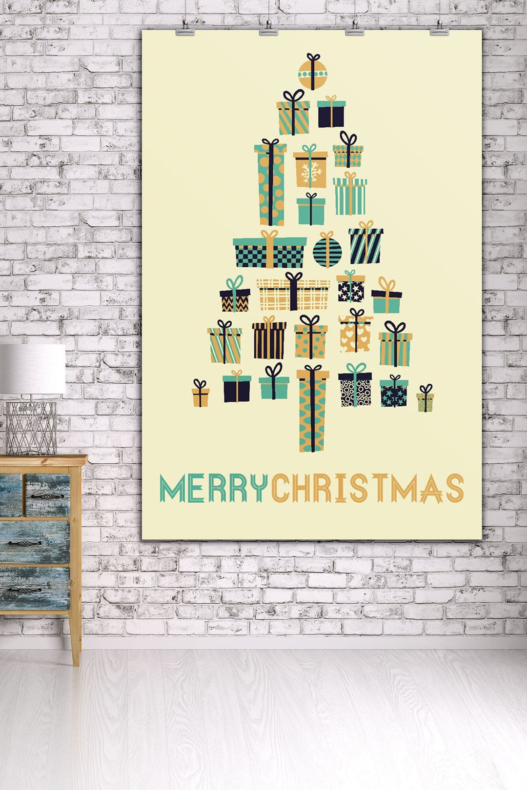 Gifts Tree, Retro Christmas, Art & Giclee Prints Art Lantern Press 36 x 54 Giclee Print 