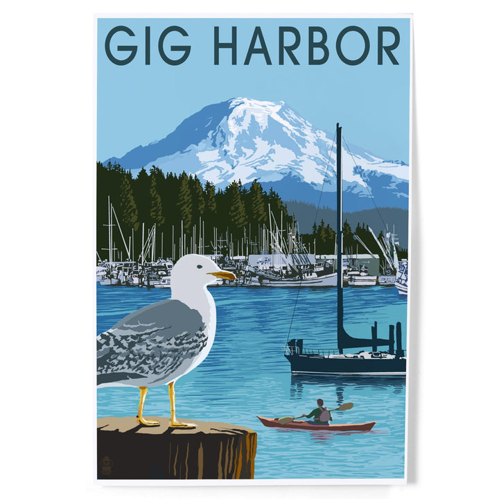 Gig Harbor, Washington, Day Scene, Art & Giclee Prints Art Lantern Press 