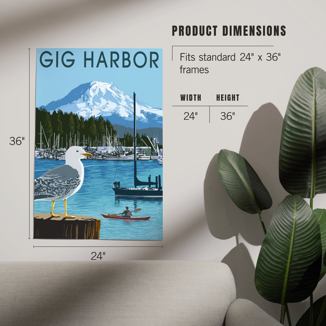 Gig Harbor, Washington, Day Scene, Art & Giclee Prints Art Lantern Press 