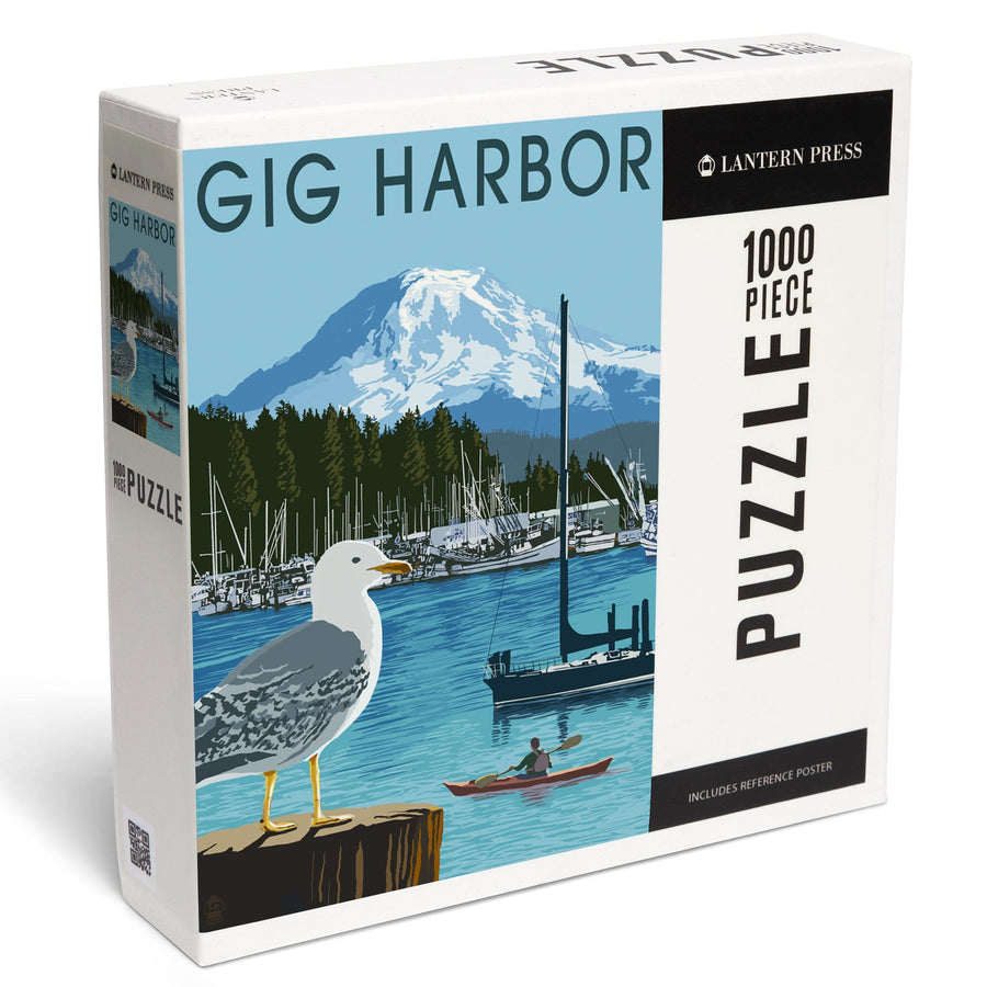 Gig Harbor, Washington, Day Scene, Jigsaw Puzzle Puzzle Lantern Press 