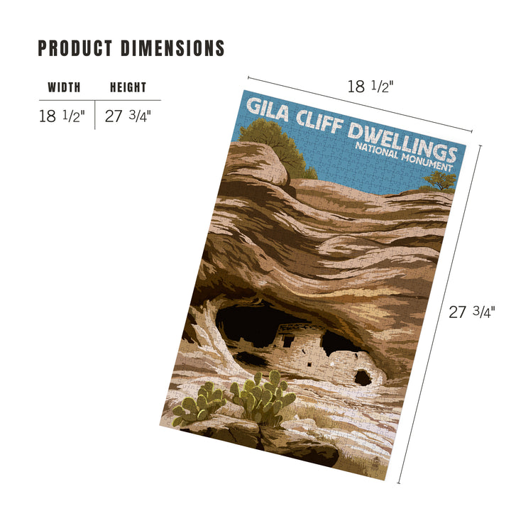 Gila Cliff Dwellings National Monument, New Mexico, Jigsaw Puzzle Puzzle Lantern Press 
