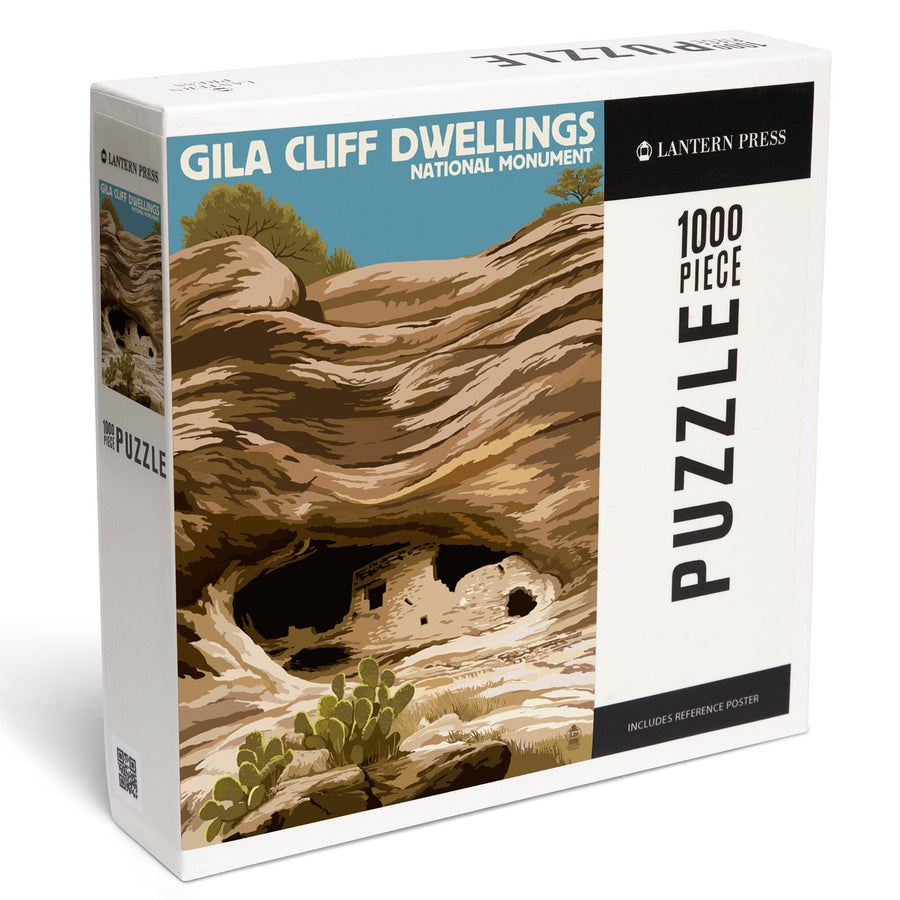 Gila Cliff Dwellings National Monument, New Mexico, Jigsaw Puzzle Puzzle Lantern Press 