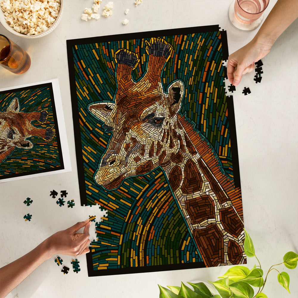 Giraffe, Mosaic, Jigsaw Puzzle Puzzle Lantern Press 