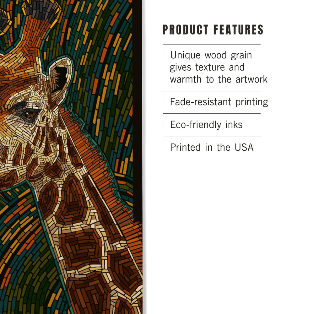 Giraffe, Mosaic, Lantern Press Artwork, Wood Signs and Postcards Wood Lantern Press 