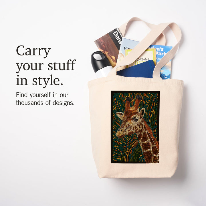 Giraffe, Mosaic, Tote Bag Totes Lantern Press 