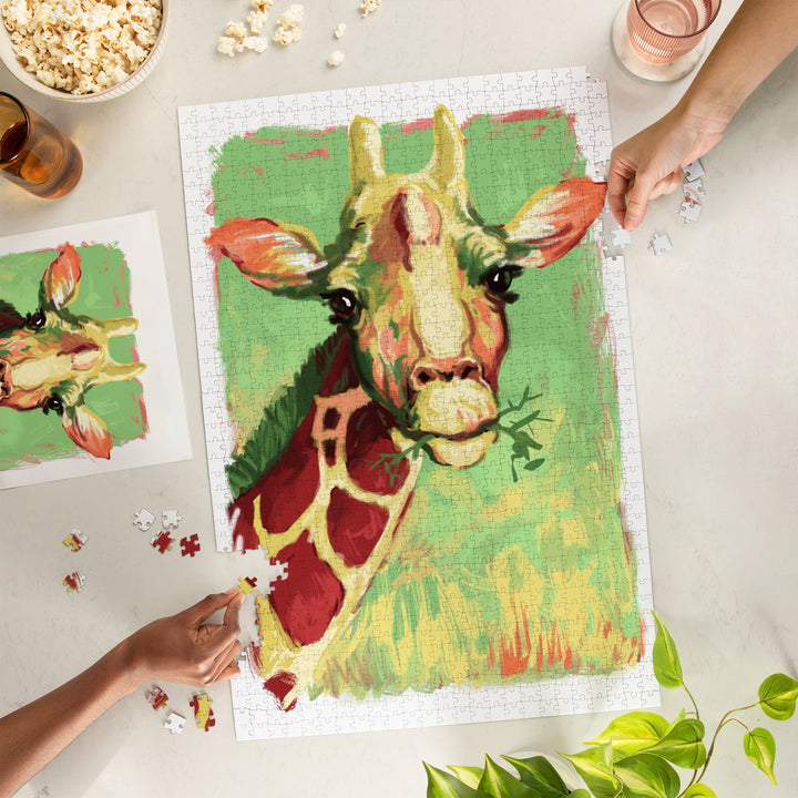 Giraffe, Vivid, Jigsaw Puzzle Puzzle Lantern Press 