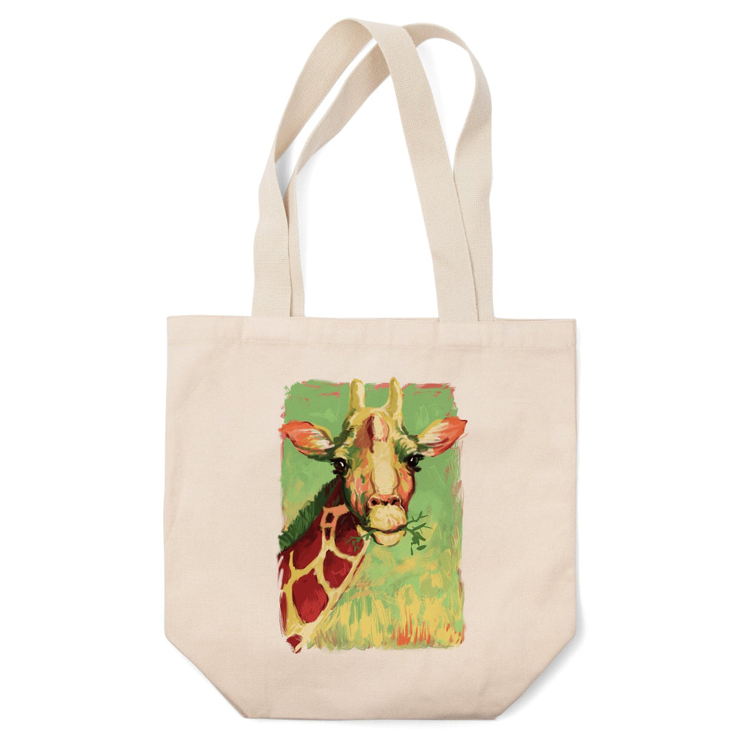 Giraffe, Vivid, Lantern Press Artwork, Tote Bag - Lantern Press