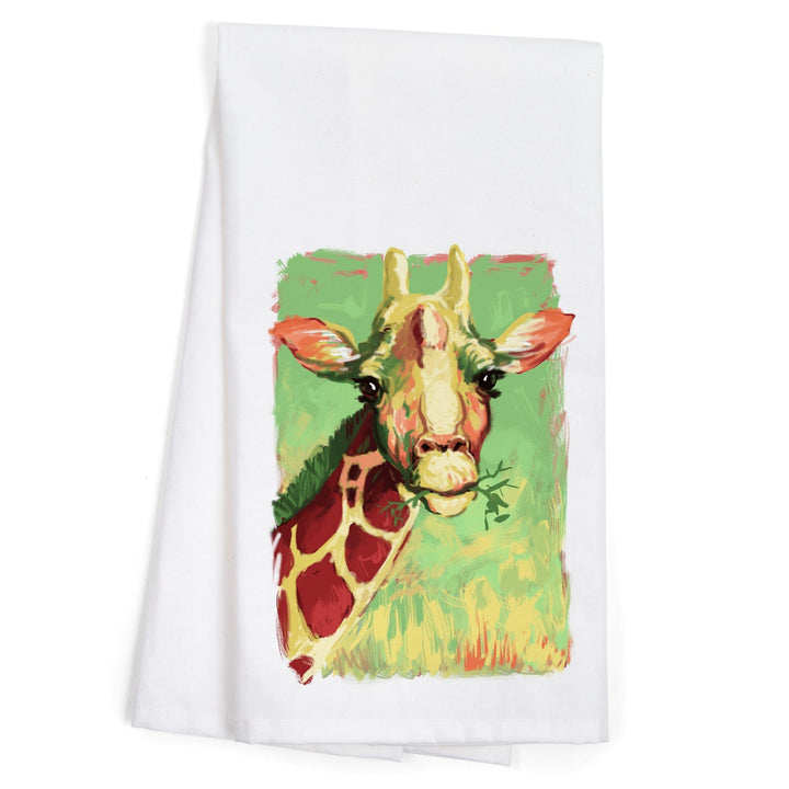 Giraffe, Vivid, Organic Cotton Kitchen Tea Towels Kitchen Lantern Press 