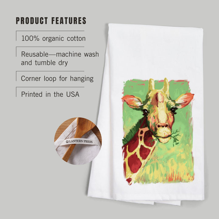 Giraffe, Vivid, Organic Cotton Kitchen Tea Towels Kitchen Lantern Press 