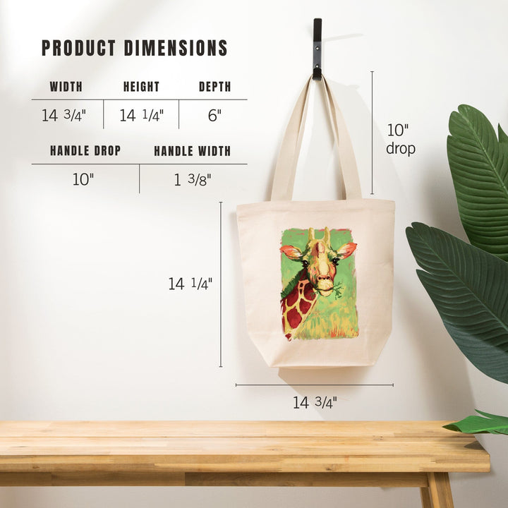 Giraffe, Vivid, Tote Bag Totes Lantern Press 