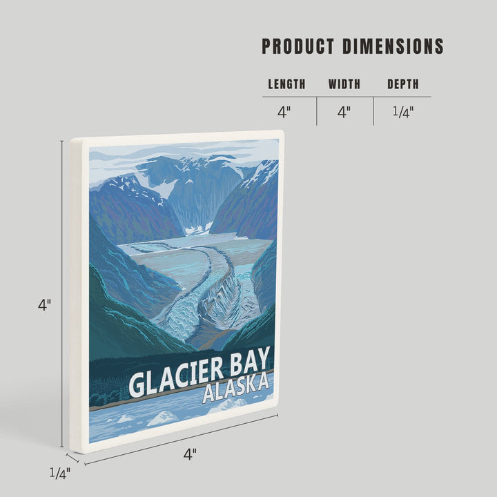 Glacier Bay, Alaska, Glacier Scene, Coasters Coasters Lantern Press 