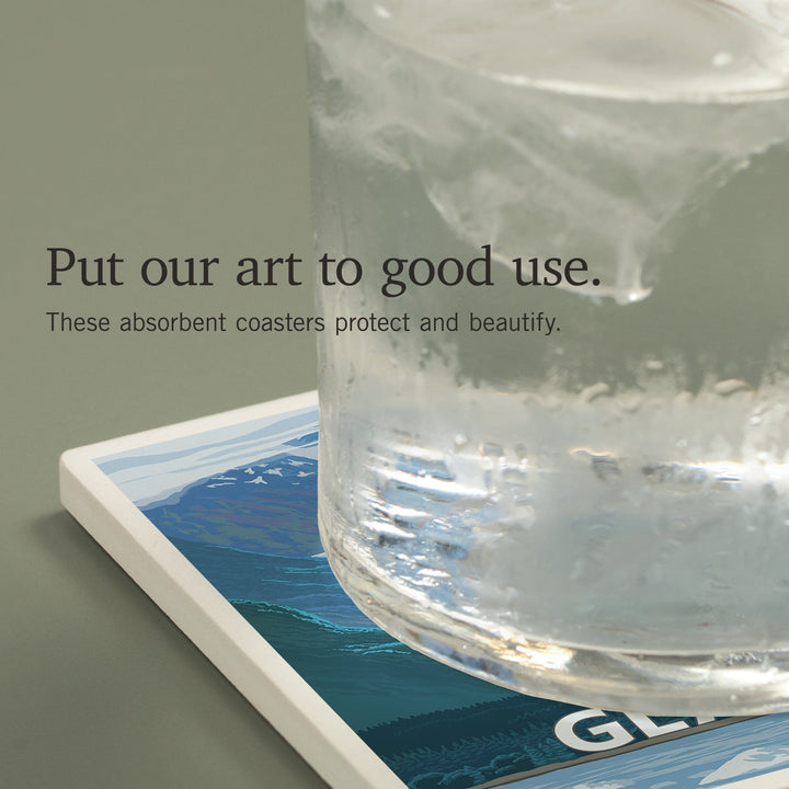 Glacier Bay, Alaska, Glacier Scene, Coasters Coasters Lantern Press 