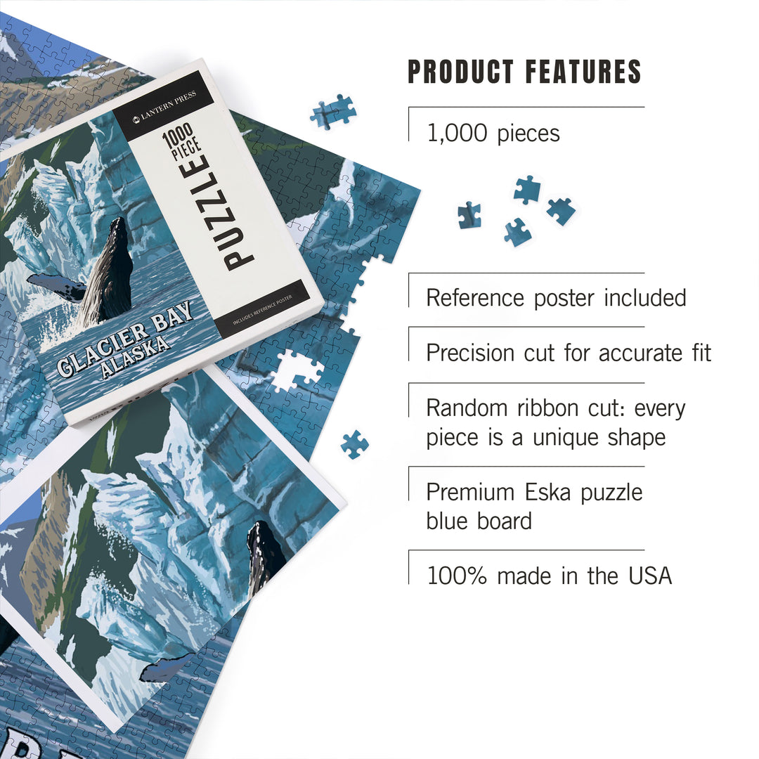 Glacier Bay, Alaska, Humpback Whale, Jigsaw Puzzle Puzzle Lantern Press 