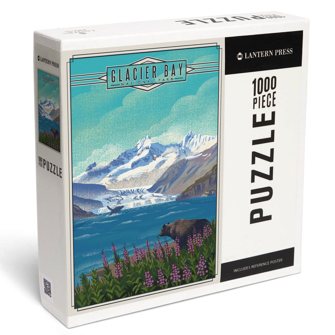 Glacier Bay National Park, Alaska, Lithograph National Park Series, Jigsaw Puzzle Puzzle Lantern Press 