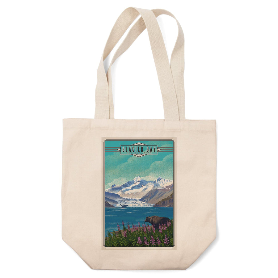 Glacier Bay National Park, Alaska, Lithograph National Park Series, Lantern Press Artwork, Tote Bag Totes Lantern Press 