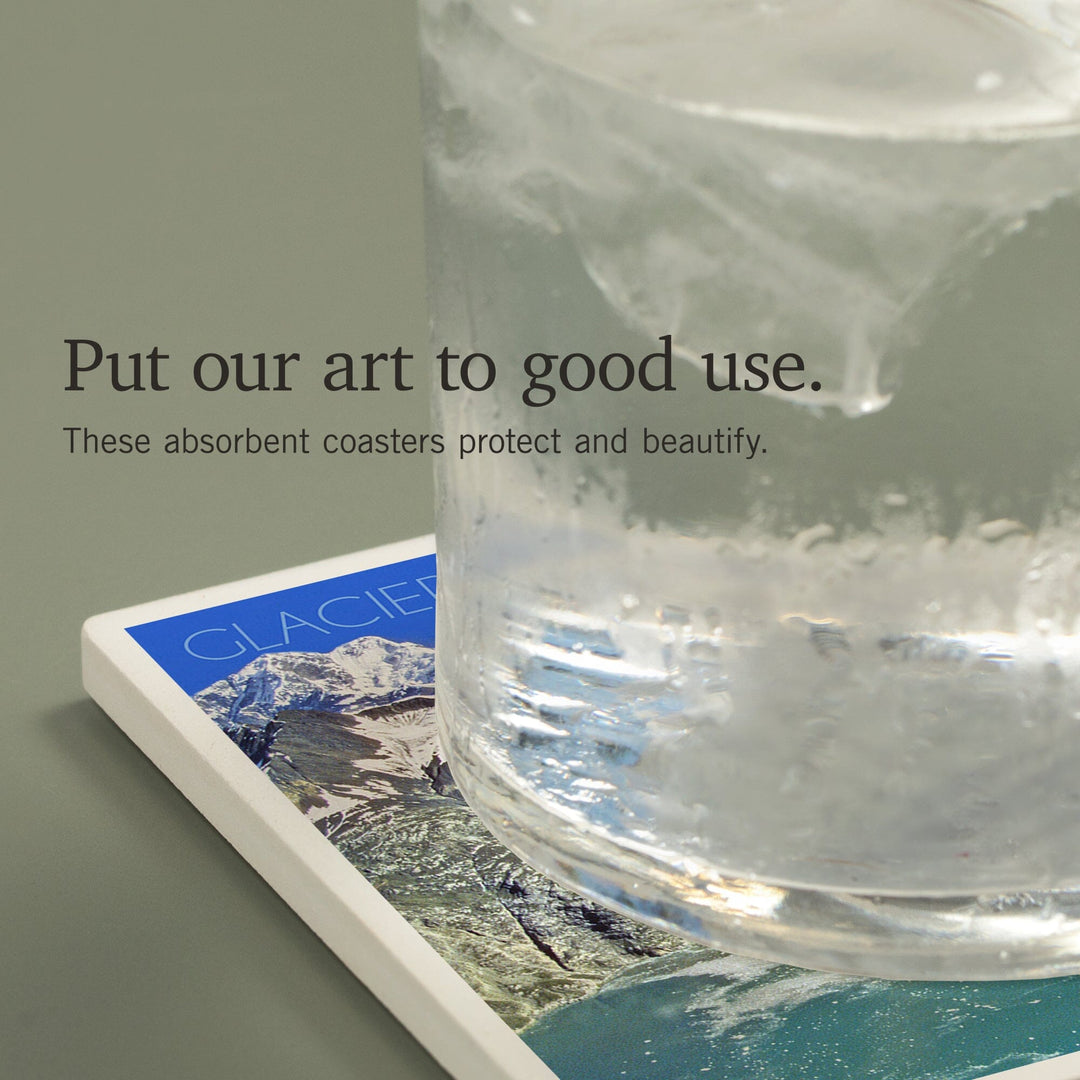 Glacier Bay National Park, Alaska, Mountain View, Coasters Coasters Lantern Press 