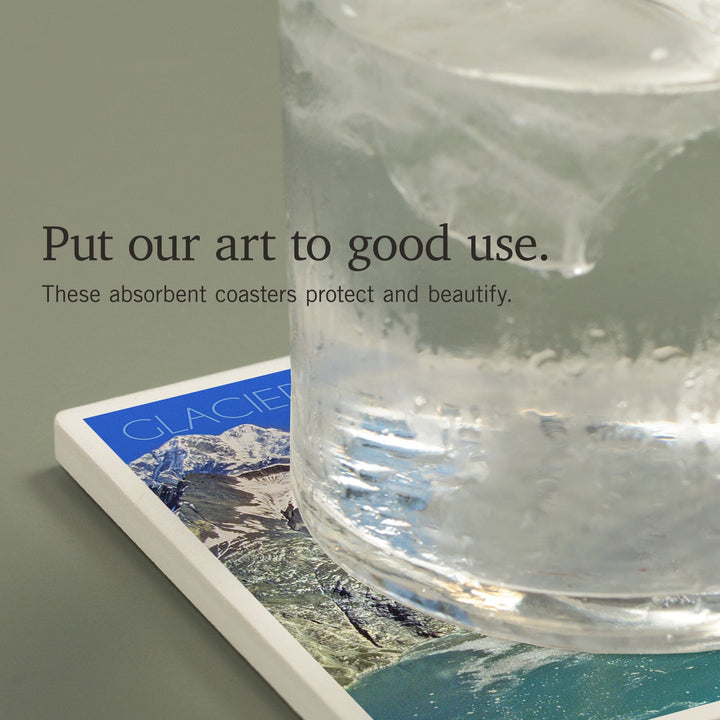 Glacier Bay National Park, Alaska, Mountain View, Coasters Coasters Lantern Press 