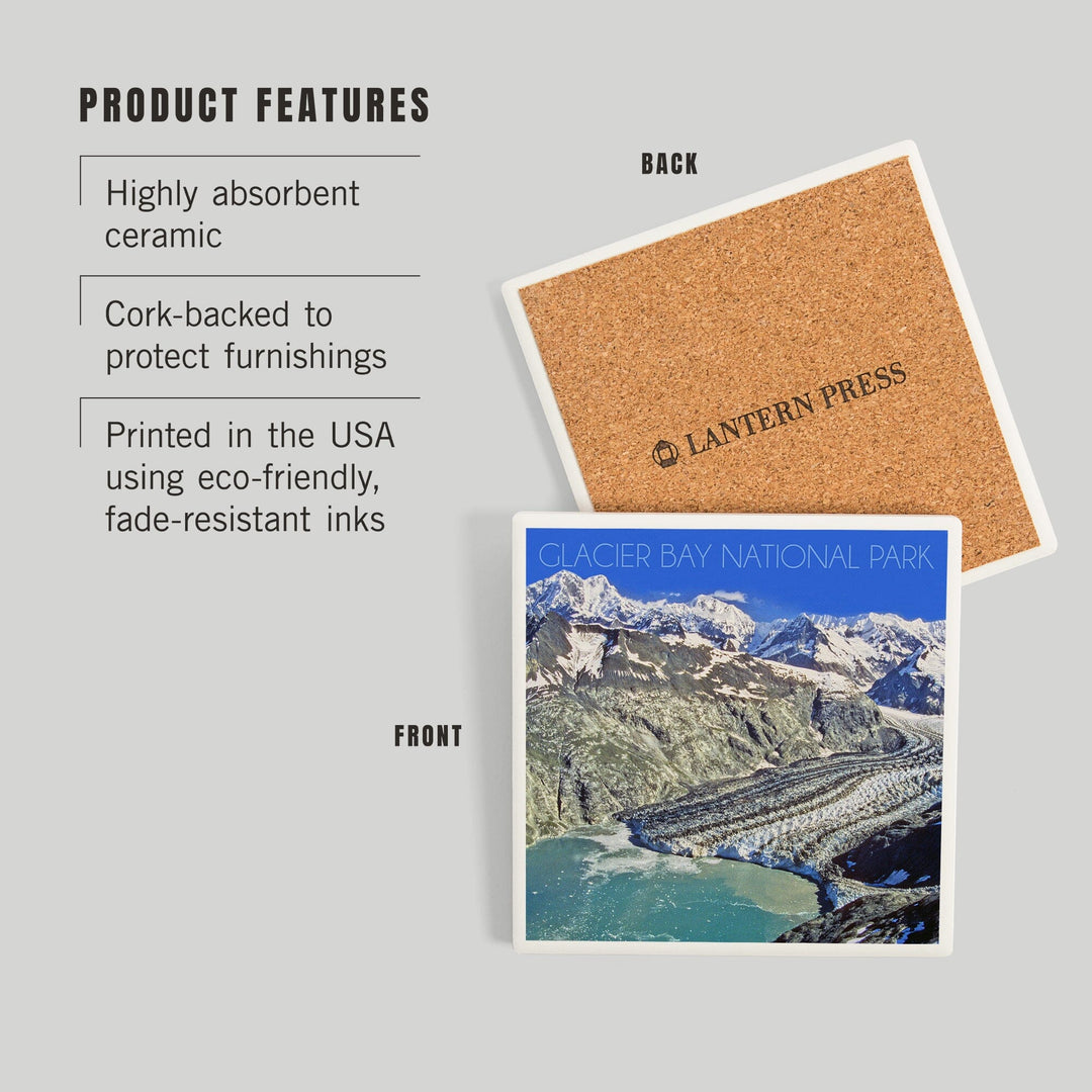 Glacier Bay National Park, Alaska, Mountain View, Coasters Coasters Lantern Press 
