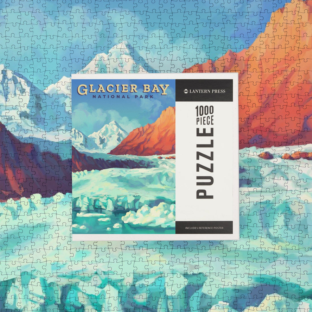 Glacier Bay National Park, Alaska, Oil Painting, Jigsaw Puzzle Puzzle Lantern Press 