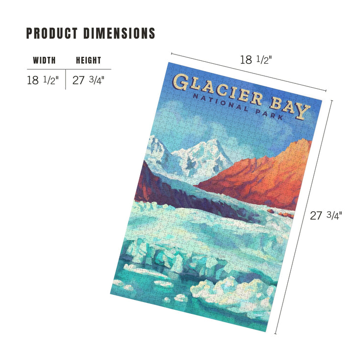 Glacier Bay National Park, Alaska, Oil Painting, Jigsaw Puzzle Puzzle Lantern Press 