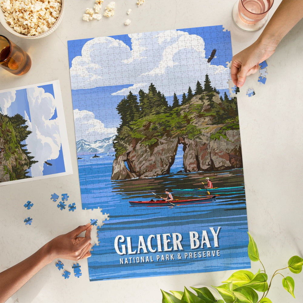 Glacier Bay National Park and Preserve, Alaska, Painterly National Park Series, Jigsaw Puzzle Puzzle Lantern Press 