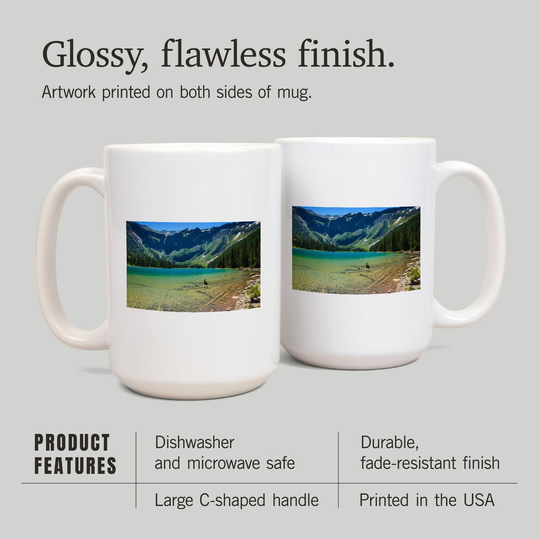 Glacier National Park, Montana, Avalanche Lake, Lantern Press Photography, Ceramic Mug Mugs Lantern Press 