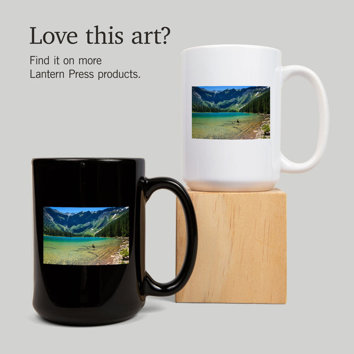 Glacier National Park, Montana, Avalanche Lake, Lantern Press Photography, Ceramic Mug Mugs Lantern Press 