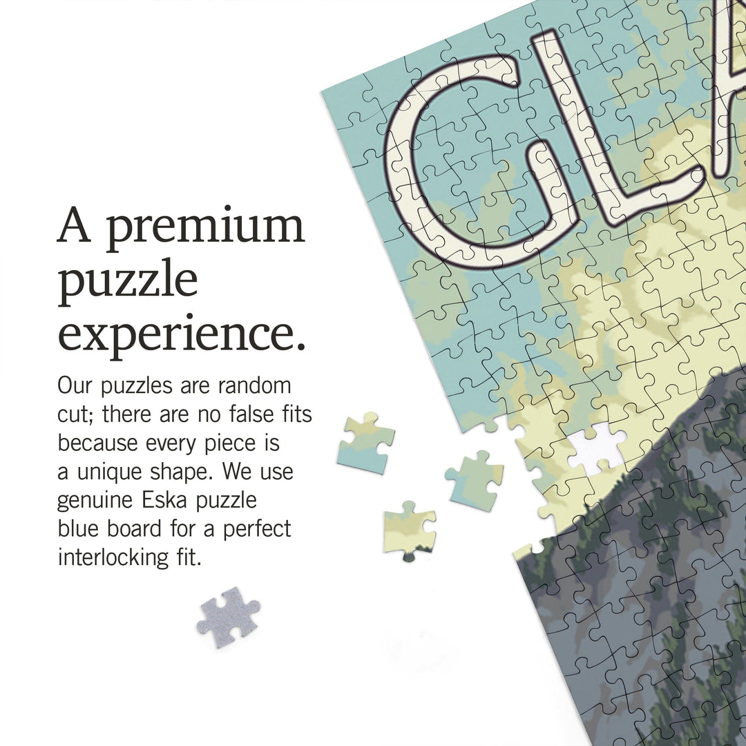 Glacier National Park, Montana, Bush Plane and Fishing, Jigsaw Puzzle Puzzle Lantern Press 