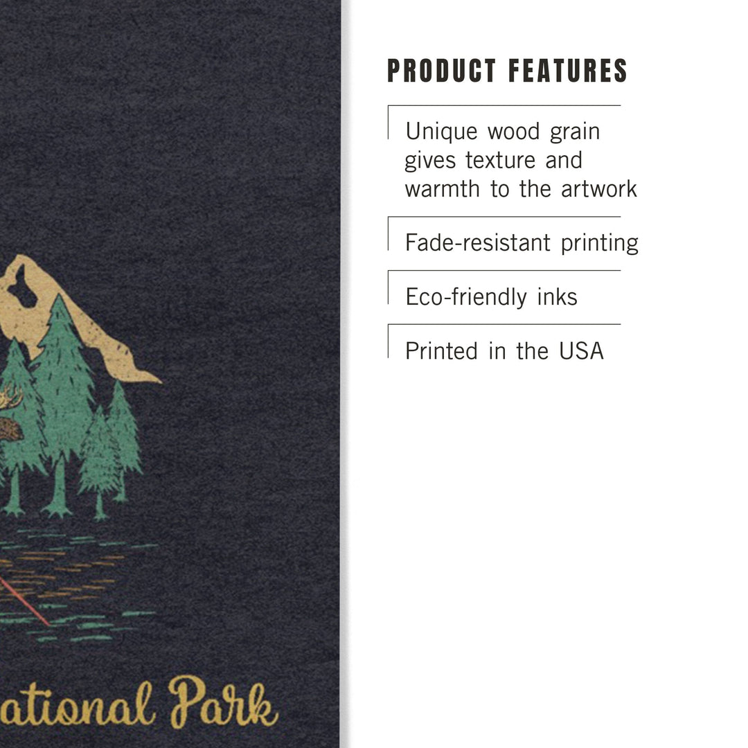 Glacier National Park, Montana, Camping Scene, Wood Signs and Postcards Wood Lantern Press 