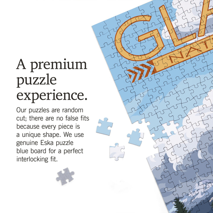 Glacier National Park, Montana, Chief Mountain and Big Horn Sheep, Jigsaw Puzzle Puzzle Lantern Press 