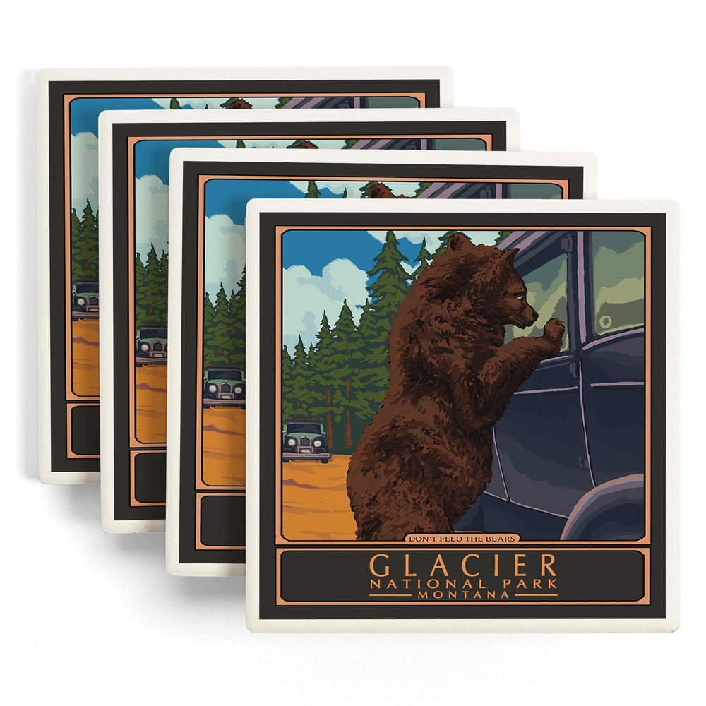 Glacier National Park, Montana, Don't Feed the Bears, Coasters Coasters Lantern Press 
