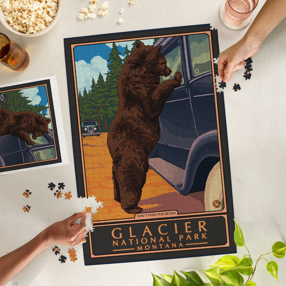 Glacier National Park, Montana, Don't Feed the Bears, Jigsaw Puzzle Puzzle Lantern Press 