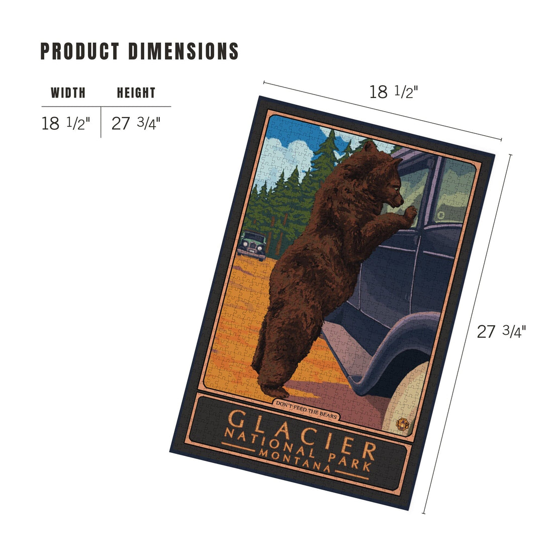 Glacier National Park, Montana, Don't Feed the Bears, Jigsaw Puzzle Puzzle Lantern Press 