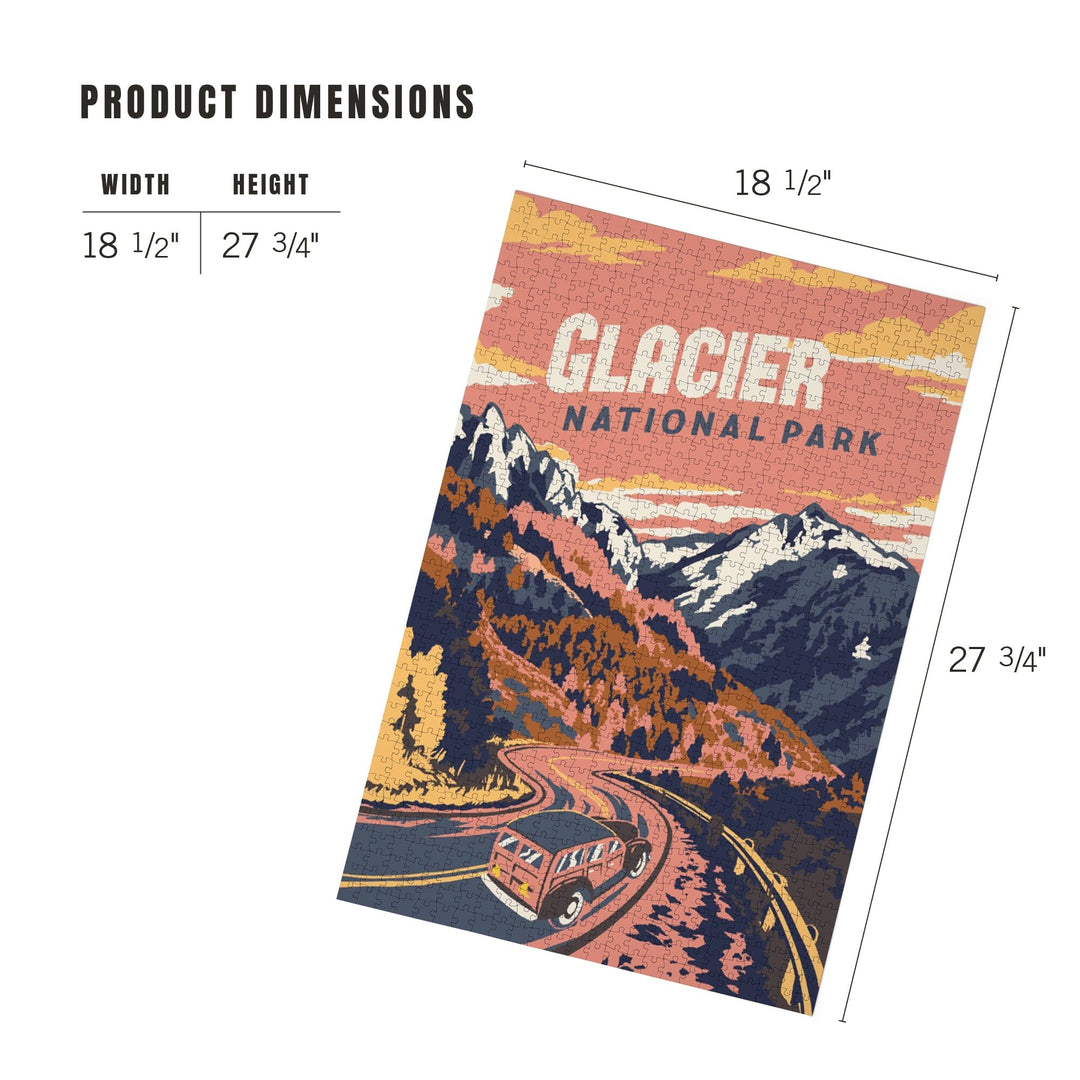 Glacier National Park, Montana, Explorer Series, Jigsaw Puzzle Puzzle Lantern Press 