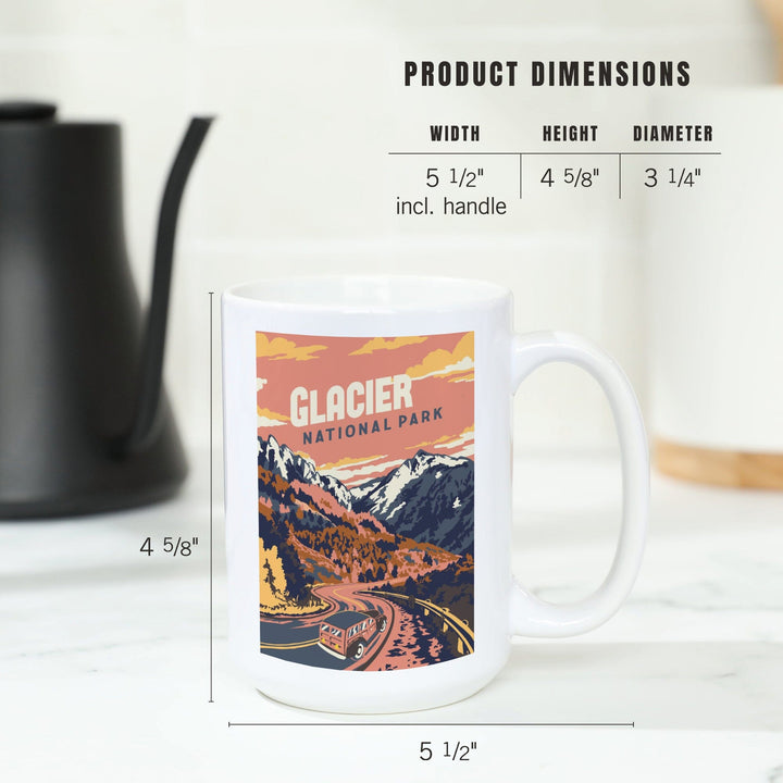 Glacier National Park, Montana, Explorer Series, Lantern Press Artwork, Ceramic Mug Mugs Lantern Press 