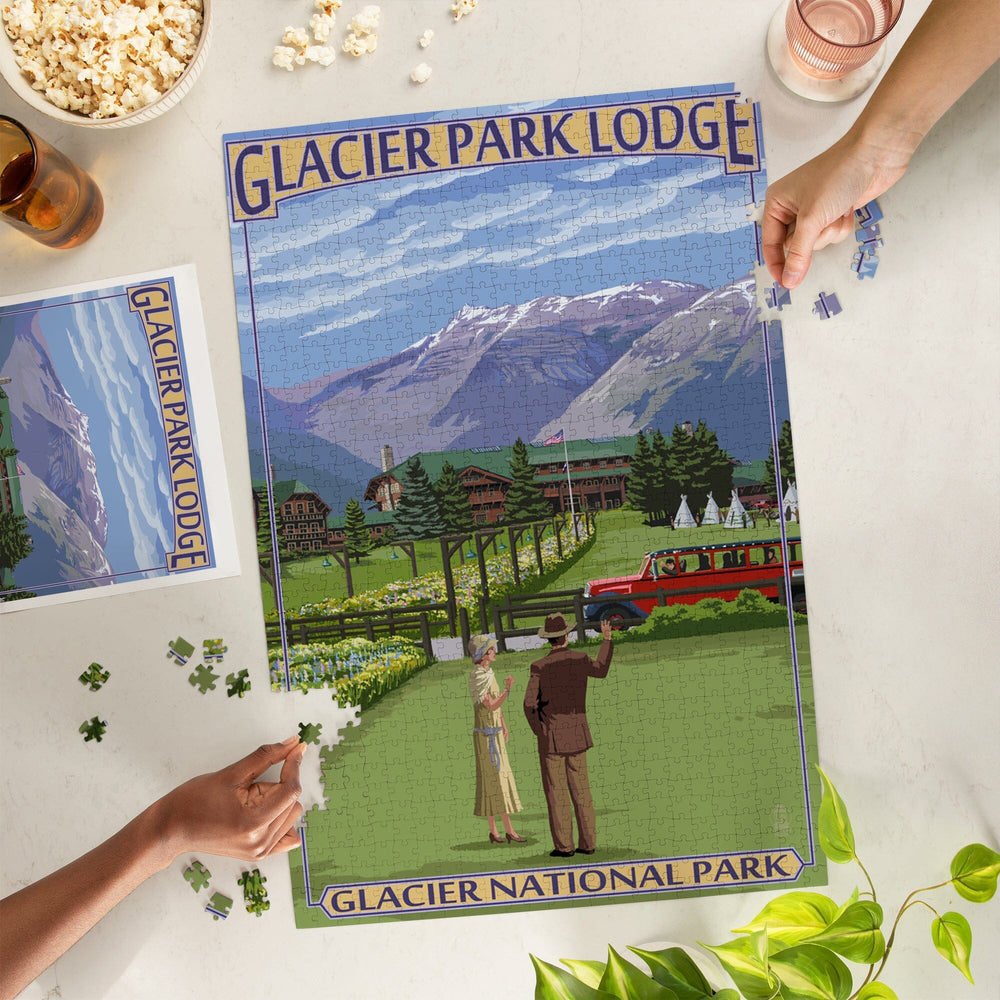 Glacier National Park, Montana, Glacier Park Lodge, Jigsaw Puzzle Puzzle Lantern Press 