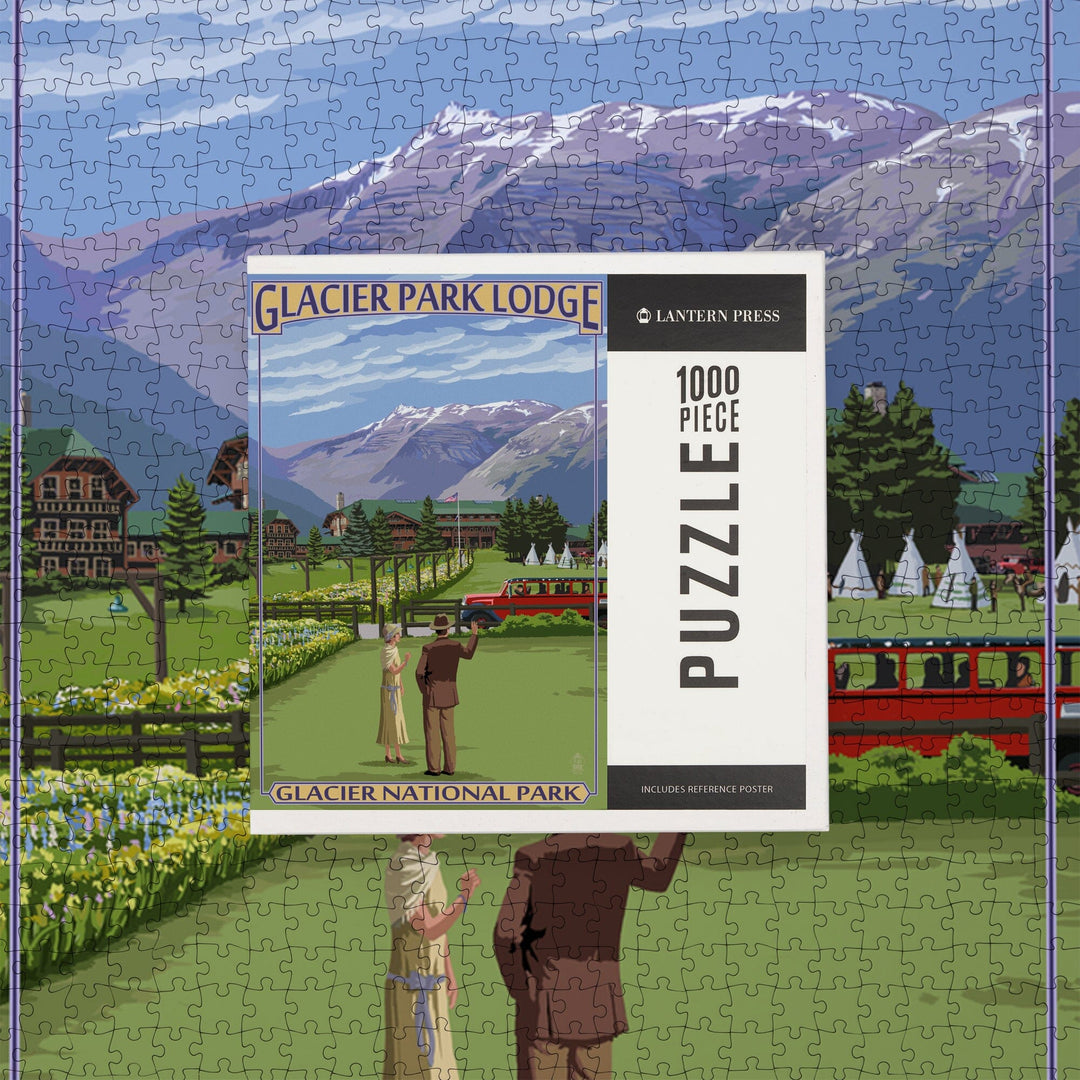Glacier National Park, Montana, Glacier Park Lodge, Jigsaw Puzzle Puzzle Lantern Press 
