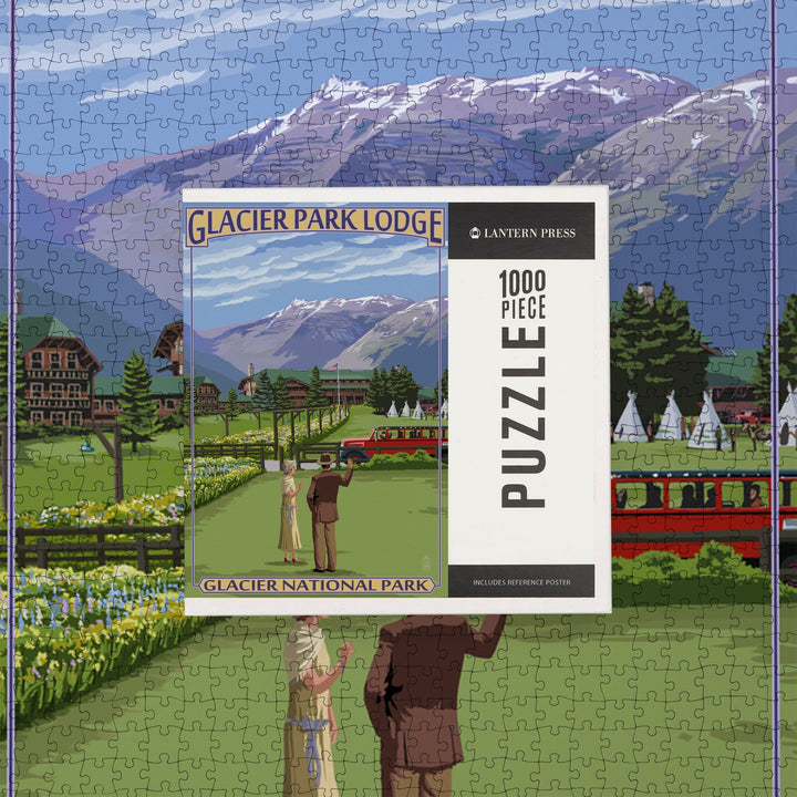 Glacier National Park, Montana, Glacier Park Lodge, Jigsaw Puzzle Puzzle Lantern Press 