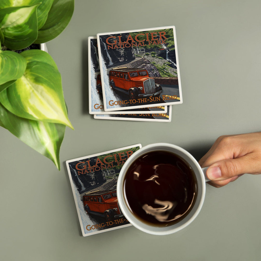 Glacier National Park, Montana, Going-To-The-Sun Road, Coasters Coasters Lantern Press 