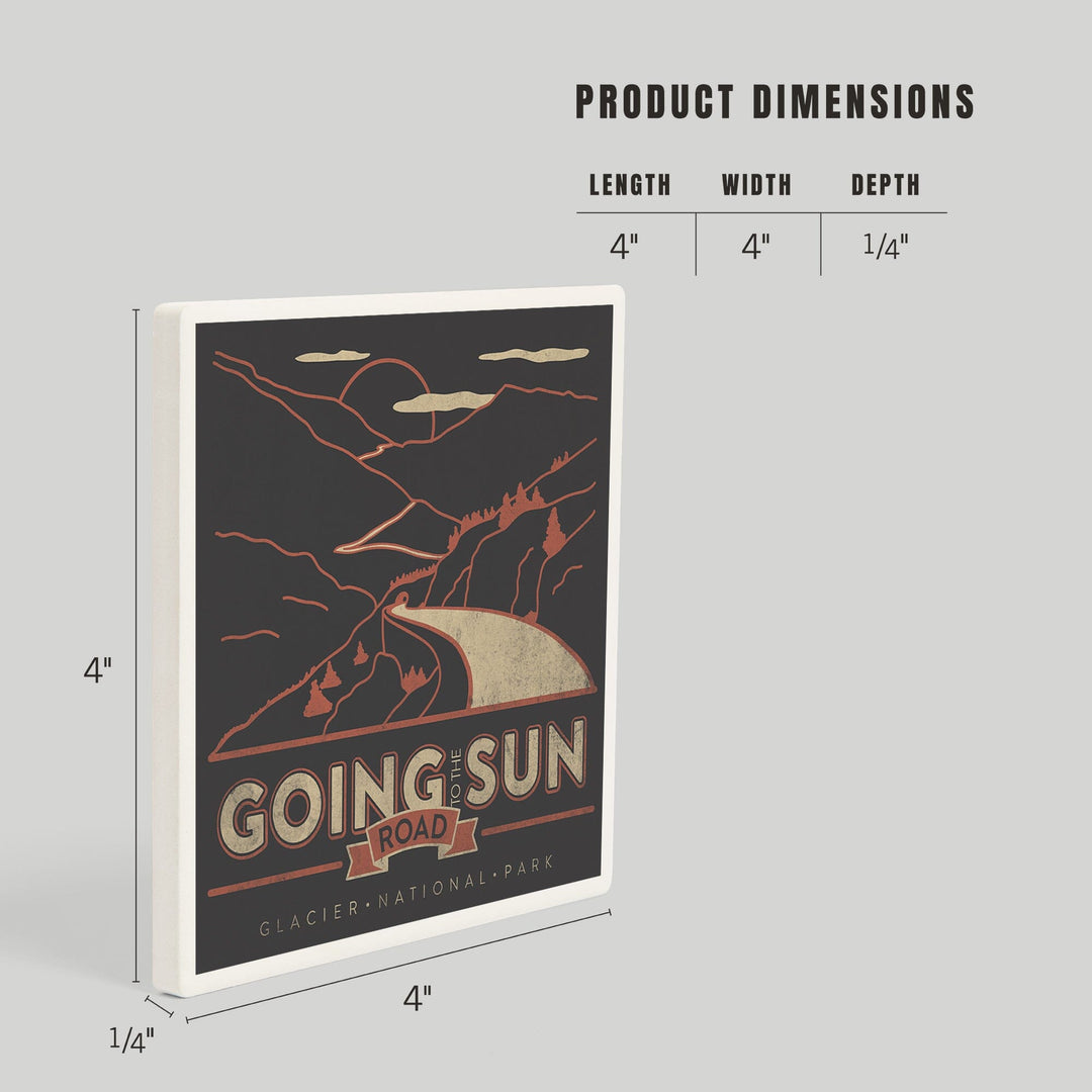 Glacier National Park, Montana, Going-to-the-Sun Road, Coasters Coasters Lantern Press 