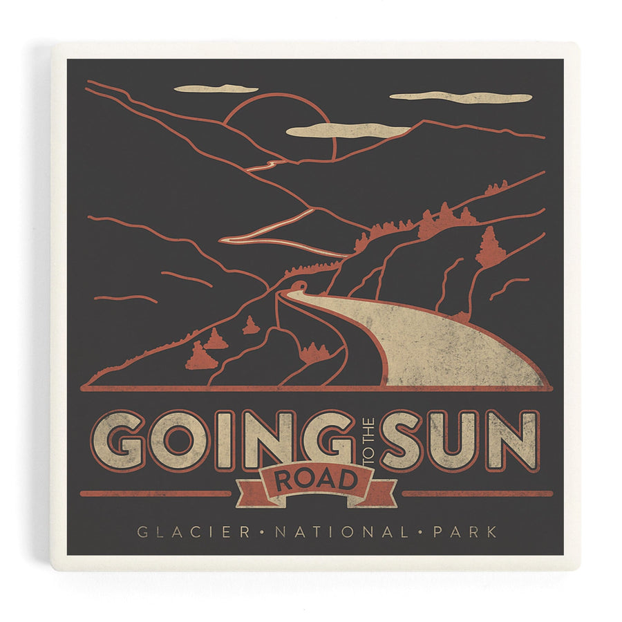 Glacier National Park, Montana, Going-to-the-Sun Road, Coasters Coasters Lantern Press 