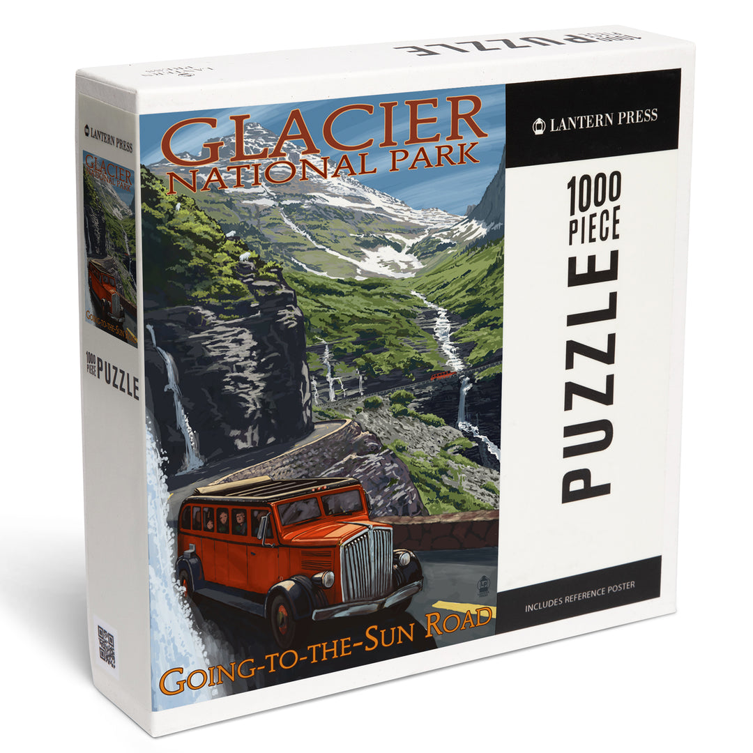 Glacier National Park, Montana, Going-To-The-Sun Road, Jigsaw Puzzle Puzzle Lantern Press 