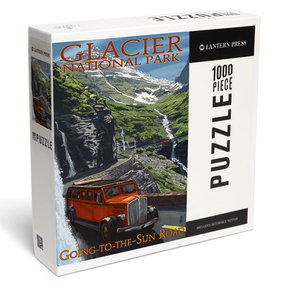 Glacier National Park, Montana, Going-To-The-Sun Road, Jigsaw Puzzle Puzzle Lantern Press 