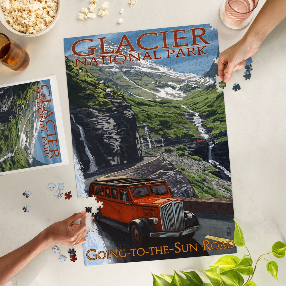Glacier National Park, Montana, Going-To-The-Sun Road, Jigsaw Puzzle Puzzle Lantern Press 
